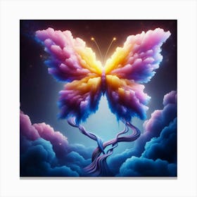 Butterfly In The Clouds Canvas Print