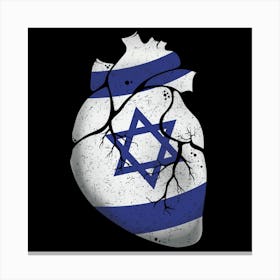 Israel Heart Flag Canvas Print