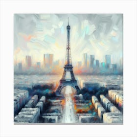 Brush Painting Eiffel Tower Paris 1 Canvas Print