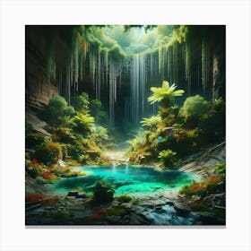 Waterfall In The Forest 2 Canvas Print