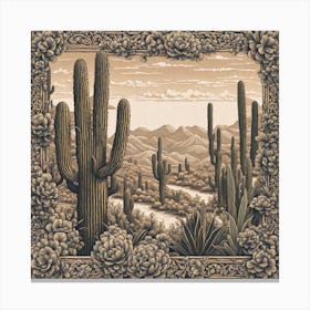 Cactus Landscape Canvas Print