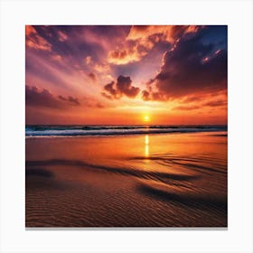 Sunset On The Beach 444 Canvas Print