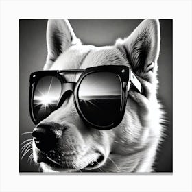 Husky Dog In Sunglasses 1 Canvas Print