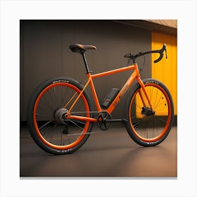 Orange Bicycle Canvas Print