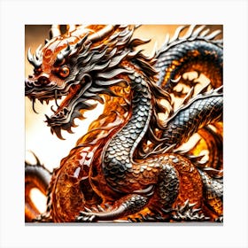 Orange Chinese Dragon Canvas Print