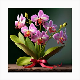 Orchids In A Vase 3 Canvas Print