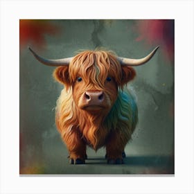 Cute highland cow Canvas Print