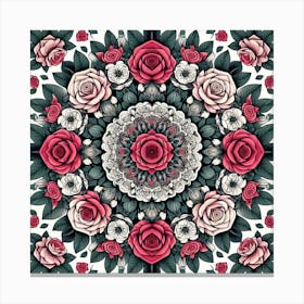 Mandala of roses 3 Canvas Print