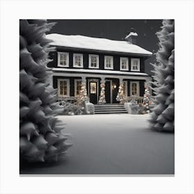 House In The Snow 1 Canvas Print