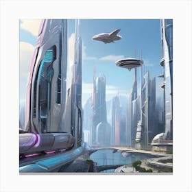 Futuristic City 10 Canvas Print