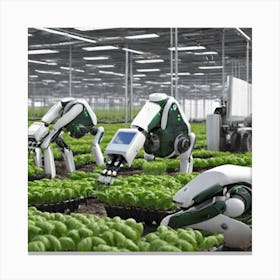 Robots In A Greenhouse Canvas Print