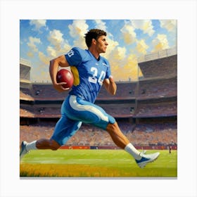 The Unyielding Defender Football Star in Action Canvas Print