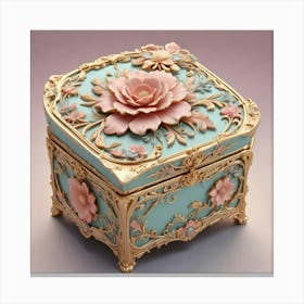 Blue And Pink Jewelry Box Canvas Print