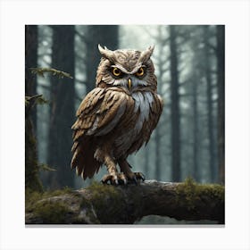 Owl In The Woods 37 Canvas Print