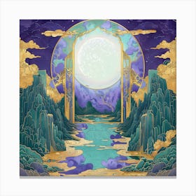 Moon Over The Water Canvas Print