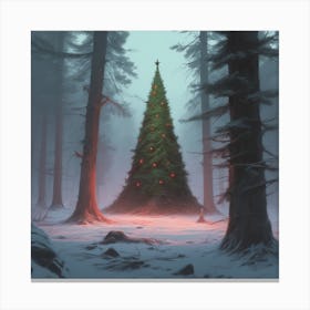 Christmas Tree In The Forest 113 Canvas Print