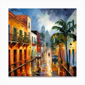 Rainy Street 1 Canvas Print