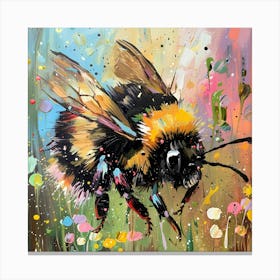 Bumble Bee Colourful Art Print Canvas Print