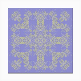 Japanese Ornate Pattern Lilac And Mustard Canvas Print