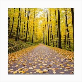 Autumn Forest Road Canvas Print