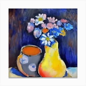 Daisies In A Vase Canvas Print