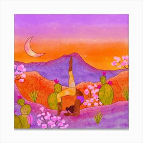 Yoga In The Desert 3 Canvas Print