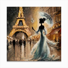 Parisian Essence An Impressionist Silhouette Of Elegance (1) Canvas Print