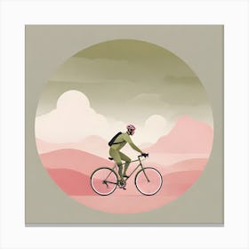Cyclist In The Mountains Canvas Print