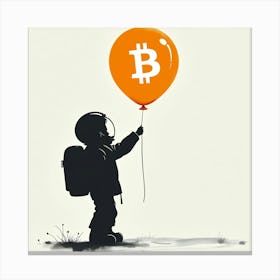 Child Holding Bitcoin Balloon Canvas Print