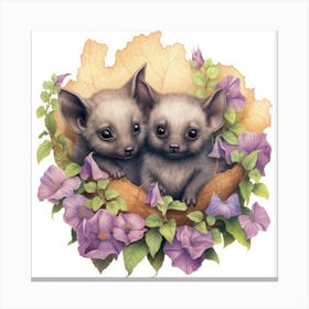 Bats In A Nest Canvas Print