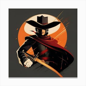Cowboy With A Sword Canvas Print