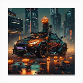 Pumpkin Car (Cyberpunk24) Canvas Print
