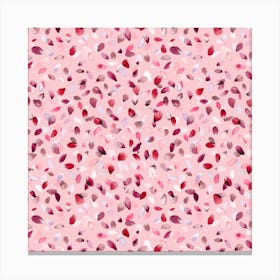 Petals Pastel Pink Square Canvas Print