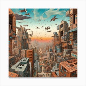 Futuristic Cityscape 2 Canvas Print