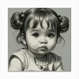 Little Girl With Buns Canvas Print