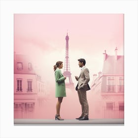 Man And Woman In Paris Canvas Print