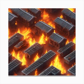 City On Fire Canvas Print