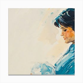 Woman Holding A Baby Canvas Print