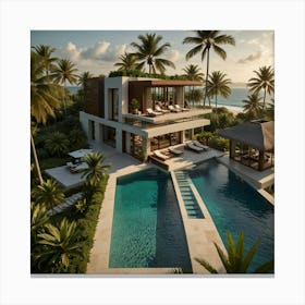 Villa In The Caribbean Canvas Print