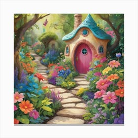 Fairy House Paintings Art Print 1 Canvas Print