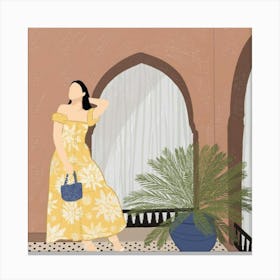 Woman In A Yellow Dress Canvas Print