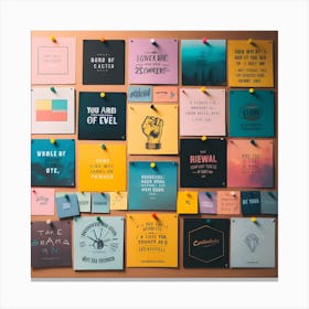 Wall Of Motivational Quotes Canvas Print