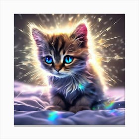 Cute Kitten With Blue Eyes 6 Canvas Print