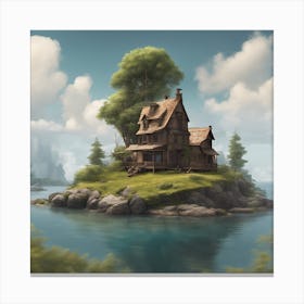 House On The Island Canvas Print