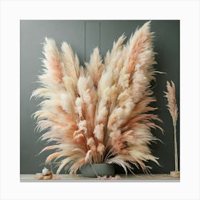 Pink And White Grasses Canvas Print