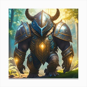 Magical animal beast wearing with armor Canvas Print