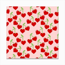 Cherry Hearts Canvas Print