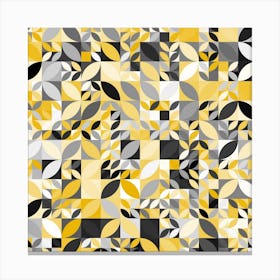 Yellow And Grey Abstract Canvas Print