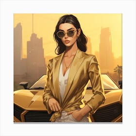 Grand theft auto Kendall Jenner 2 Canvas Print