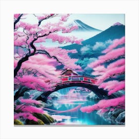 Sakura Bridge 2 Canvas Print